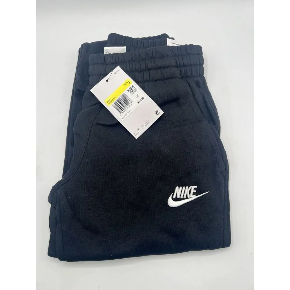 New Nike Boys Sportswear Club Fleece Pants Black Size S Small FD3010-010